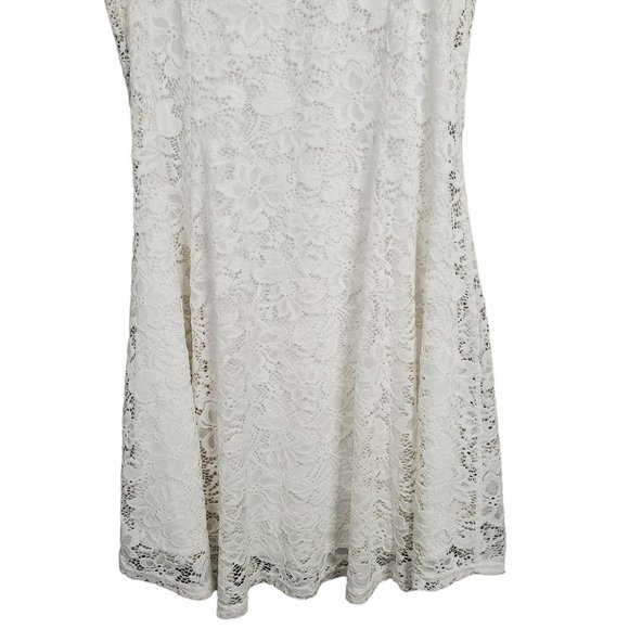Love Chesley Size 3XL Dress Lace Midi Full Hem V-neck Sleeveless Romantic White - Picture 6 of 11